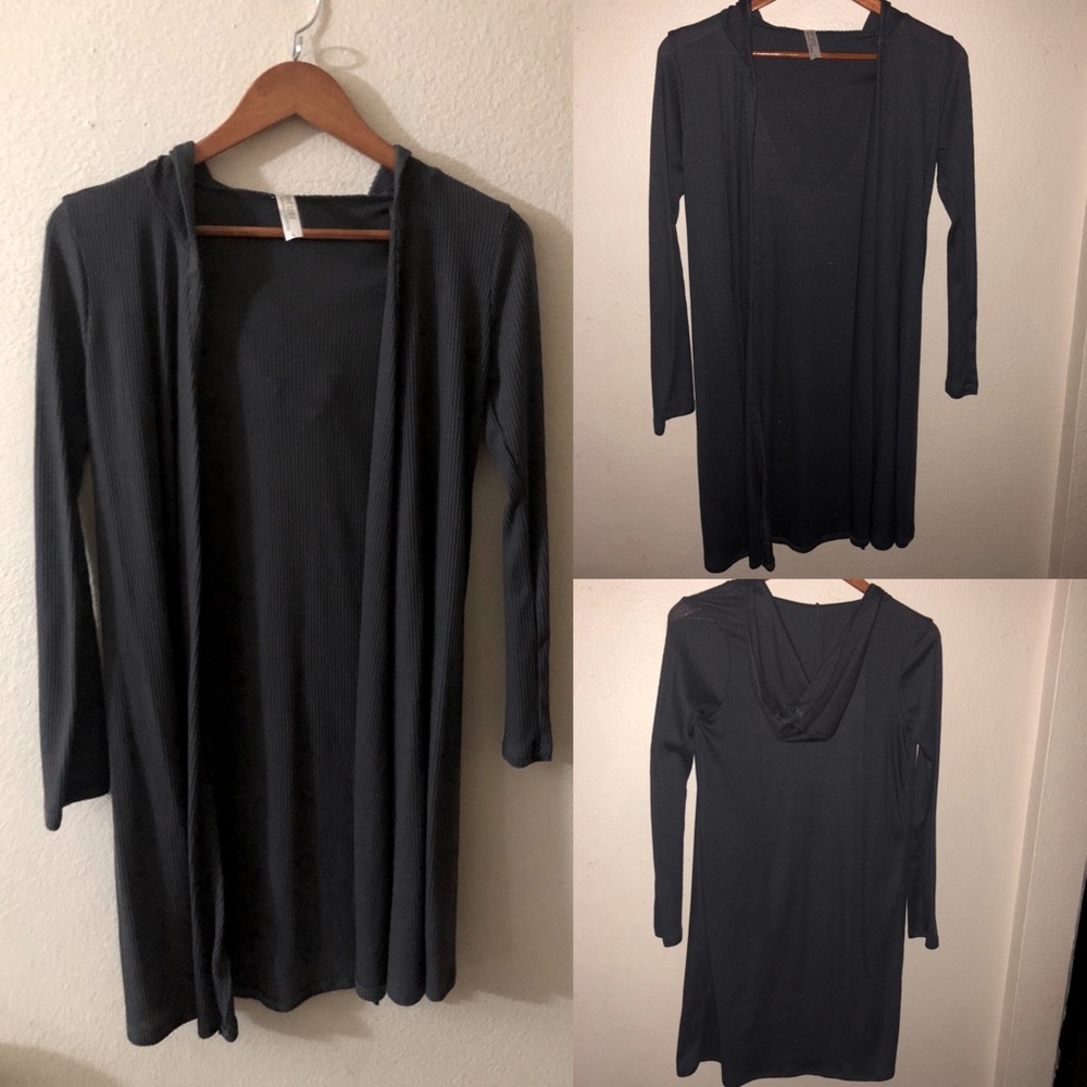 Hot Luxx Couture- gray cardigan with hoodie